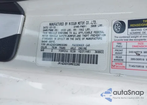 2016 Nissan 370Z Nismo Tech from USA, damaged, VIN JN1AZ4EH3GM932280